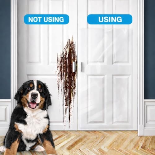 FTSTC Door Protector from Dog Scratching, [Thicken] 6 Pack Clear Training Self Adhesive Tape for Dogs,Cat Scratch Door Frame Protector,Anti Dog Scratch Door Guard (6Roll Total 240'')