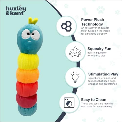 Huxley & Kent Fetchies Plush Dog Toy, Caterpillar, Small