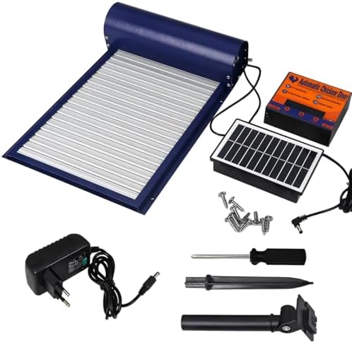 Automatic Chicken Coop Door, Remote Control Pet Gate with Timer, Solar Powered, Aluminum Alloy for Cats Dogs Chickens Geese, Waterproof IP65