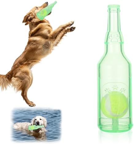 Green Water Bottle Dog Toy,Crunchnplay Bottle Toy for Dogs,Floating Dog Chew Toys,Squeaky Dog Toys for Aggressive Chewers,Dog Toy Water Bottle Cruncher,Interactive Dog Toys for Small Dogs Boredom