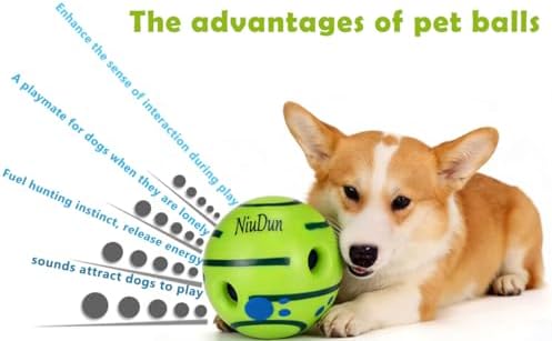 Swing Cluck Ball, A Great pet Dog Toys, interactive dog toy,puppy dog ball,Full of Fun. When a Dog Bites it, it can Make Giggles. It's a Beloved Toy for Pets,giggle ball for dogs (Circular Giggle)