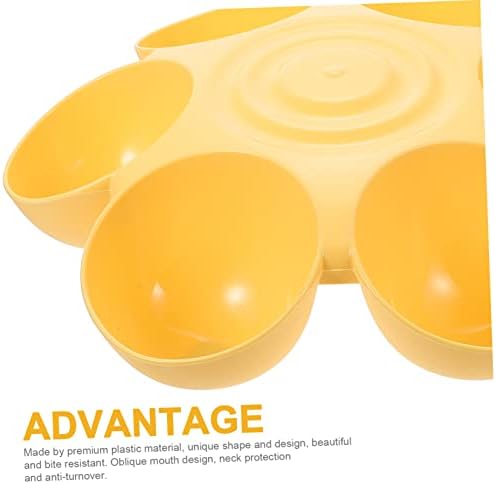 Multiple Cat Feeder Pet Feeding Bowl 14.17In Durable Plastic Dog Treats Dispenser for Indoor Use Easy Wash Smooth Surface