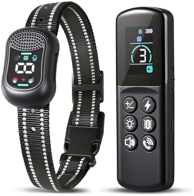 Smart Dog Training Collar with Remote – 4500FT Range Rechargeable E Collar with Voice Command, Beep, Vibration, Static & LED Light, Waterproof Shock Collar for Small Medium Large Dogs