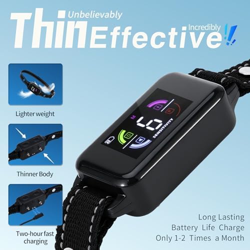 Smart Dog Bark Collar for Small, Medium & Large Dogs, Anti-Barking Training Collar with Adjustable Sensitivity, Beep & Vibration Modes, Humane & Waterproof, Rechargeable Bark Collar,