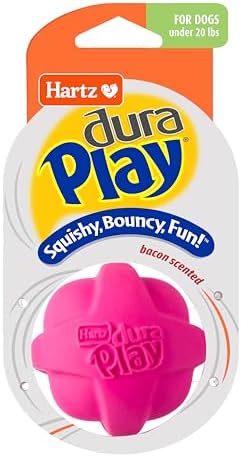 Hartz DuraPlay Bacon Scented Dog Toys, Small (Assorted Color) (Pack of 12)