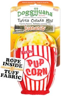 Doggijuana Mini Tuffer Chewer Dog Toy, Pupcorn | Squeaky Refillable Toy