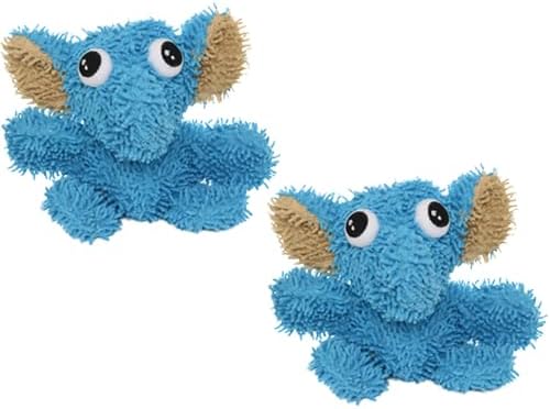 MIGHTY Tuffy 2 Pack Microfiber Medium Ball Elephant Dog Toy