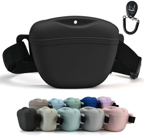 AUDWUD Magnetic Silicone Dog Treat Pouch with Adjustable Belt