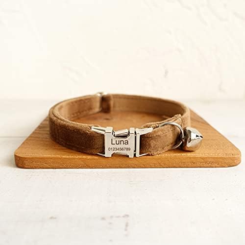 Cat Collar Personalized with Name Phone Number Engraved,Customized with Bell for Small Dogs Puppy Kitten