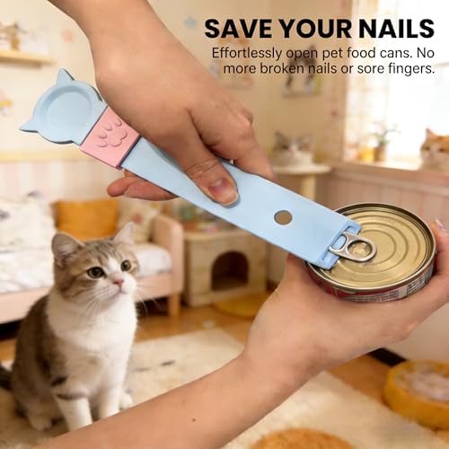2PCS Cat Treat Spoon Squeeze with Can Opener,2-in-1 Multi Function Cat Strip Feeder Spoon,Easy Feeding Spoon for Licky Treats, Cat Treat Dispenser for Wet Food,Suitable for Churu Lickable Treat