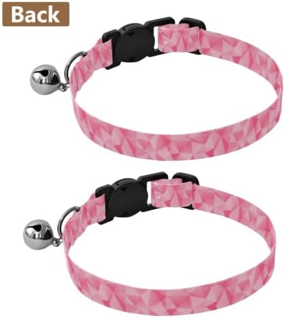 2 Pack Pet Collar Geometric Gradients Cat Collar Breakaway with Bell, Adjustable Length 10.6" to 17.1"