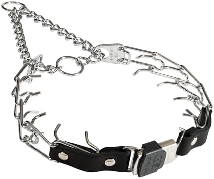 Herm Sprenger 3mm Prong Collar for Dog Training with Easy Quick Release Cliclock & ORing - German Made Dog Collar for Large Dogs (20-25" Neck)