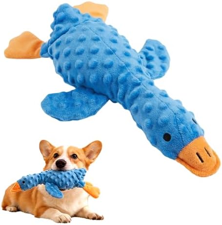 Indestructible Squeaky Dog Toy for Aggressive Chewers, Plush Teething Toy