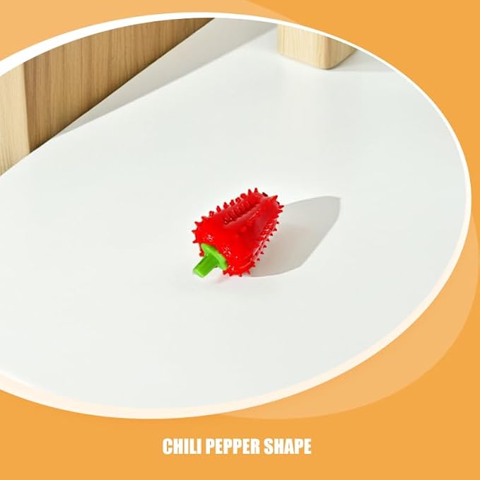 UPKOCH Dog Treat Dispenser Balls Chili Pepper Shaped Pet Feeding Toy for Teeth Cleaning Scent Stimulation Self-Entertainment 2 Pack 4.33 X 2.55 X 2.55 in