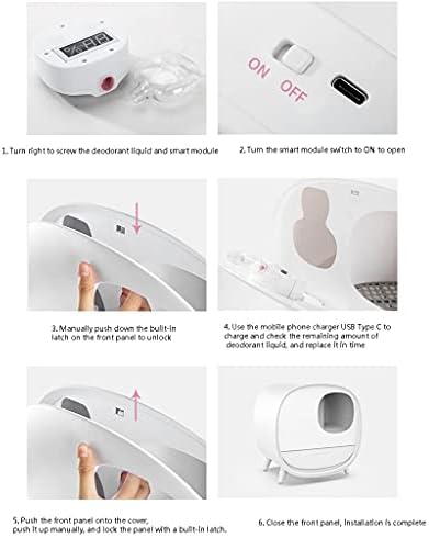 Pet Litter Box Fashionable Smart Deodorizing Cat Litter Box Fully Enclosed Automatic Drawer Toilet Large Splash-proof Cat Supplies for Cats Cat Litter Pan (Color : C)