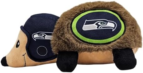 NFL Seattle Seahawks Plush Hedgehog Toy for Dogs & Cats, Cool Soft Pet Toy for Fun and Interactive Play, Dog Chew Toy with Squeaker, Licensed Hot Pet Toy