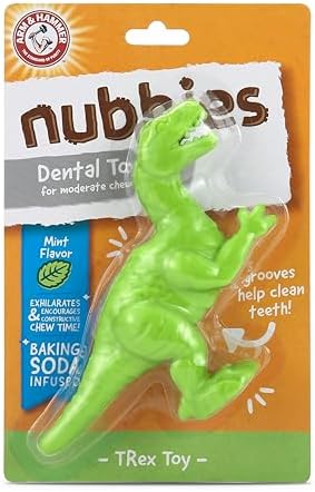 Arm & Hammer Nubbies T-Rex Dog Dental Chew Toy, Mint Flavor
