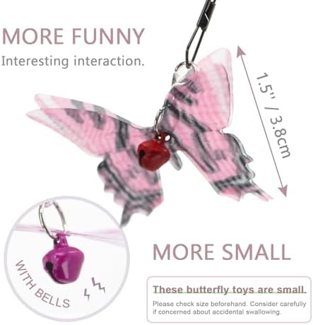 SONGWAY Cat Butterfly Toy Replacement - 10 Pieces Mini Butterfly Cat Toys Replacement, Teaser Wand Toy Attachments, Insect Cat Toys Accessories Parts