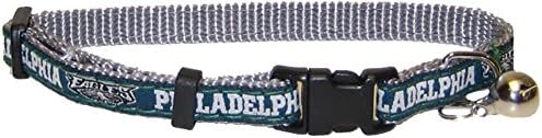 Pets First COLLAR for CATS - NFL PHILADELPHIA EAGLES CAT COLLAR. - Strong & Adjustable FOOTBALL Cat Collars with Metal Jingle Bell