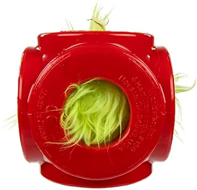 goDog Holiday Collection 2-in-1 Cage Ball Dog Toy with Furballz Squeaky Plush Dog Toy - Red, Small