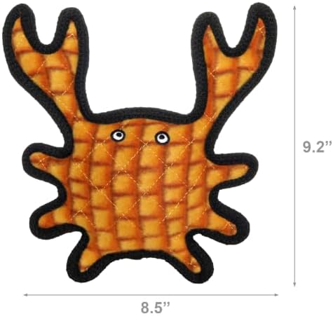TUFFY® - Original : Crab Dog Toy : : Ultra Durable Plush Toy with Multiple Layers & Reinforced Seams, Washable and Floats, Original Construction
