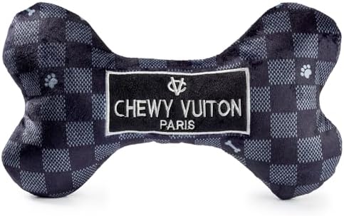 Haute Diggity Dog Chewy Vuiton Bone Plush Dog Toy, Designer Parody Toy