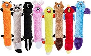 ZippyPaws Jigglerz - Dog Squeaky Toys to Keep Them Busy, Funny Animal Plush for Small, Medium, & Large Dogs, Cute Stuffed Puppy Toy, Pet Products, Gift for All Breeds, Interactive Squeaker - Raccoon