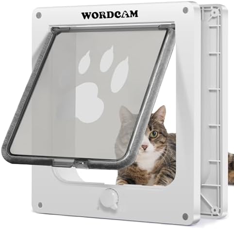 Wordcam X-Large Robust Cat Door for Interior/Exterior, Up to 25 lbs, White