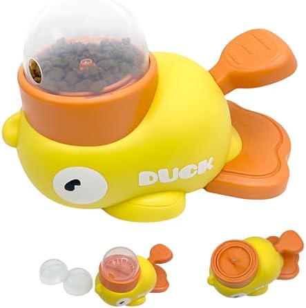Interactive Duck Pet Treat Dispenser, Food Puzzle Toy, IQ Training Slow Feeder for Dogs and Cats