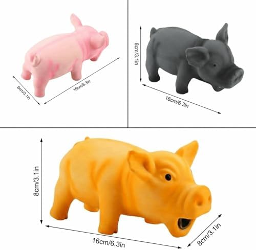Dog Chew Toy Cute Pig Grunting Squeak Latex Pet Interactive Sound Dog Toy for Puppies for Playtime(Grey)
