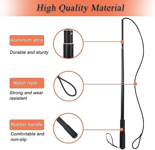 Flirt Pole for Dogs, Interactive Dog Toys for Dog Chase and Tug of War, Dog Teaser Wand with 3 Fleece Rope Chew Toy, Pet Flirt Stick Pole for Small Medium Large Dogs Training Exercise