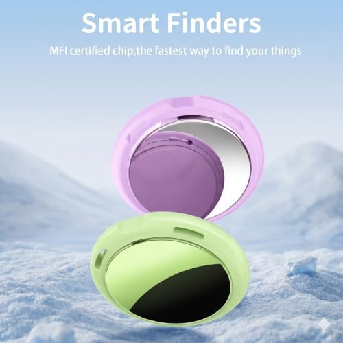 2 Pack Tracker Tags Finder Apple Find My MFi Certified Waterproof iOS Only | Bluetooth Air Smart Tags Item Finder Locator Worldwide Tracking for Key Pets Wallet Backpack Dogs Luggage Replaceable Battery