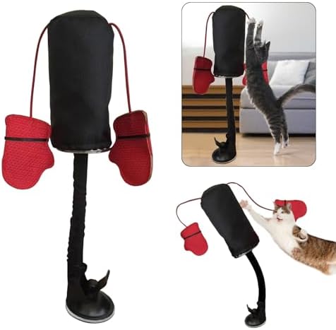 Punching Bag Toy, Interactive Boxing Toy with Dangling Gloves for Indoor Pets, Kitten Exercise Play