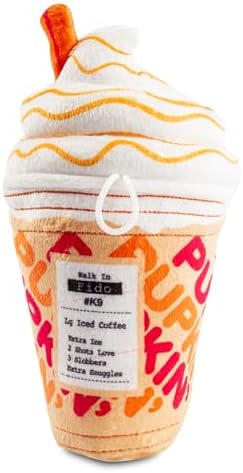 Haute Diggity Dog Pupkin' Donuts Iced Coffee Cup Plush Dog Toy Funny Parody