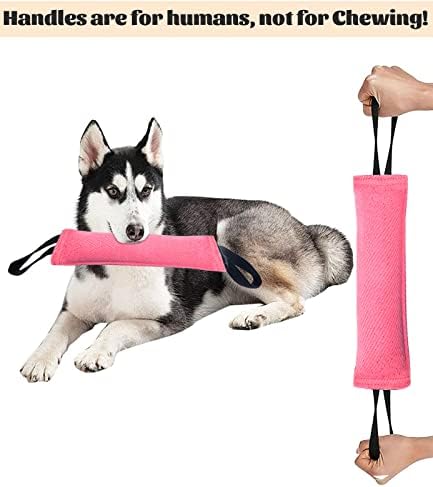 Clysoru tug Toy for Dogs Tug of War Dog Bite with 2 Strong Handles Made Durable Tear Resistant Stitches (Light Pink)