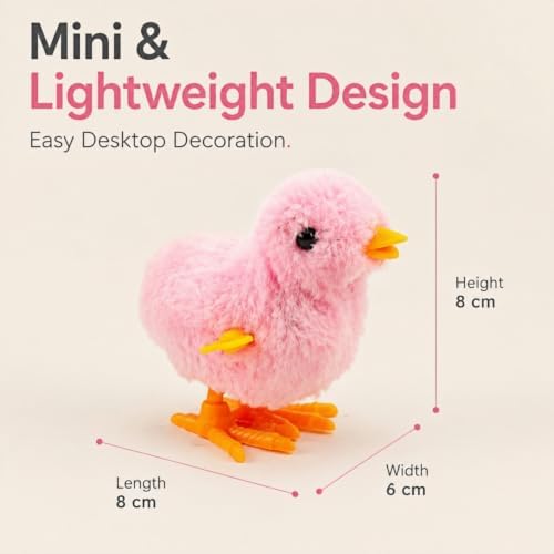 Wind Up Plush Chicken Pet Toy Set of 4, Moving Jumping Fluffy Clockwork Chick Toys with Chirp Sound, Interactive Entertainment Play Toys for Cats & Dogs