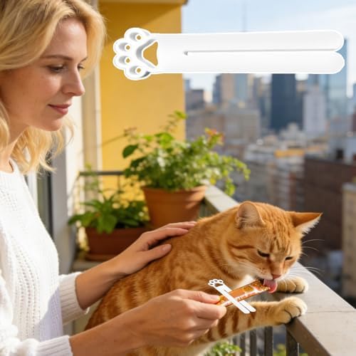 Cat Food Squeezer – 3D Printed Treat Dispenser | 3D-Printed Kitten Strip Cat Food Squeezer for Wet Treats, Ideal for Training and Feeding, Pet Trainers Animal Lovers Apartment Home Office Shelters