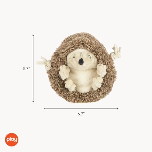 P.L.A.Y. Cute Plush Dog Toys - Forest Friends Critter Themed Durable Squeaker Crinkle Chew Toy, Great for Puppies & Small, Medium, Large Dogs - Machine Washable, Recycled Materials (Hedgehog)