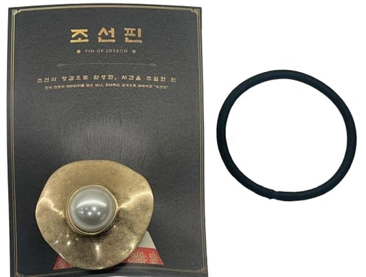 ThinkerValue Pin of Joseon - Korean Traditional Style Hairpin Accessory, Hair Clips, Alloy Base with Gold Plating, Ideal for Gifts or Souvenirs (Gold Flower Pearl)