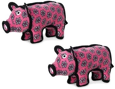 TUFFY® : 2 Pack Jr Pig Dog Toy: Ultra Durable Plush Toy with Multiple Layers & Reinforced Seams, Washable and Floats, Original Construction