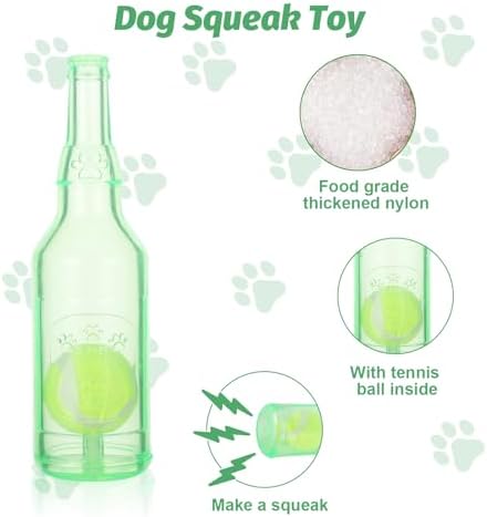 Green Water Bottle Dog Toy,Crunchnplay Bottle Toy for Dogs,Floating Dog Chew Toys,Squeaky Dog Toys for Aggressive Chewers,Dog Toy Water Bottle Cruncher,Interactive Dog Toys for Small Dogs Boredom