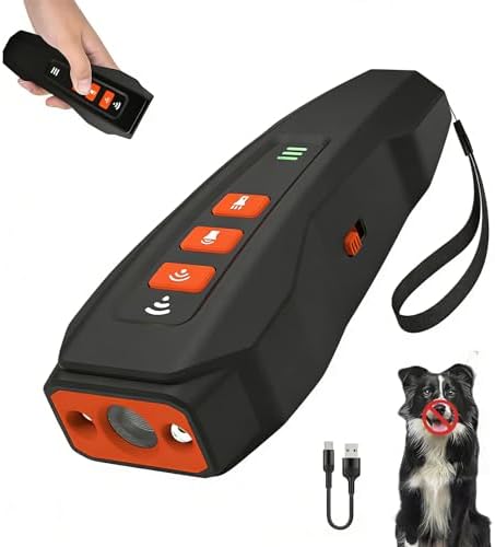 Ultrasonic Dog Bark Deterrent, No Collar Training Device 3 Modes