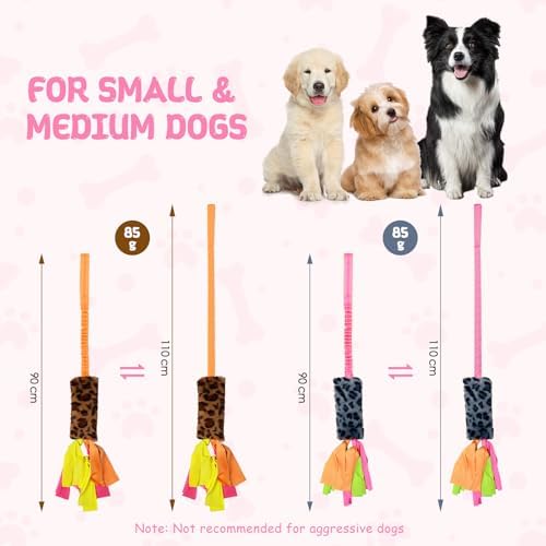 Squeaky Tug Toys for Small Medium Dogs, Interactive Tug of War Dog Training Toy, Leopard Dog Rope Chew Toys for Puppy Training Playing Games