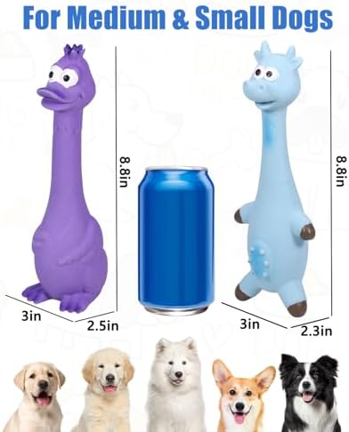 Dog Toys Squeaky, Funny Animal Interactive Latex Rubber Squeak Pet Toy Pack for Puppy Small Medium Breed Dogs