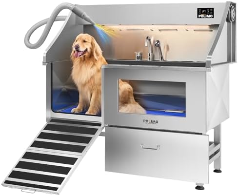 Dog Washing Station with Pet Dryer, 304 Stainless Steel Pet Wash Sink