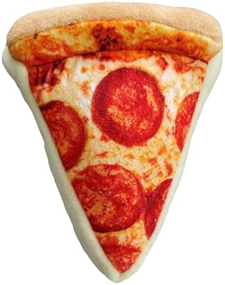 Huxley & Kent Power Plush Squeaky Dog Toy, Pup-Eroni Pizza, Small