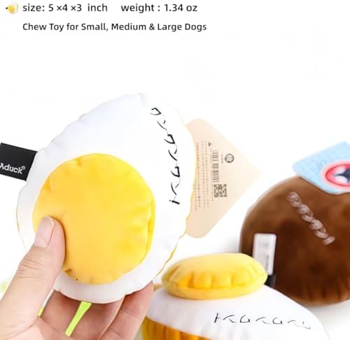 Dog Plush Squeaky Toy – Super Big Egg Shape, Interactive Training & Chew Toy for Small, Medium & Large Dogs, Teeth Cleaning & Boredom Relief (Super Jumbo Egg)
