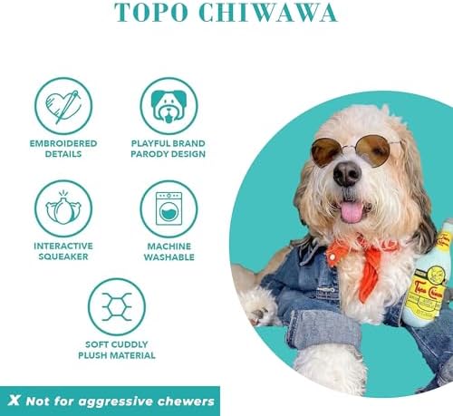 Haute Diggity Dog Topo Chiwawa Plush Dog Toy, Drink Parody Chew Toys