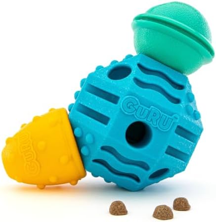 GURU Treat Station Interactive Dog Puzzle Toy - Treat Dispensing Enrichment Toy with Connecting Modules - Durable Chew Pro Rubber Mental Stimulation Toy for Large Dogs - Multi-Textured