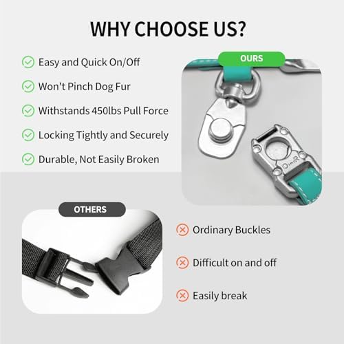 Magnetic Dog Collar and Leash Set with Quick Release Buckle, Easy On & Off Faux Leather Puppy Collar with 4FT Leash for Small, Medium Dog